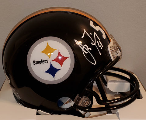 Pittsburgh Steelers James Farrior Autographed Super Bowl 43 Mini Helmet (BAS)