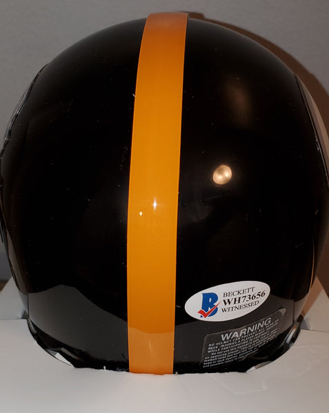 Pittsburgh Steelers James Farrior Autographed Super Bowl 43 Mini Helmet (BAS)