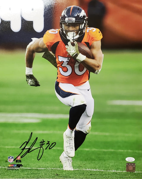Denver Broncos Phillip Lindsay Autographed 16x20 Photo (JSA)