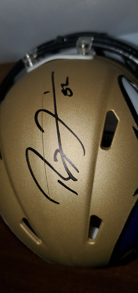 Baltimore Ravens Ray Lewis Autographed AMP Speed Mini Helmet (BAS)
