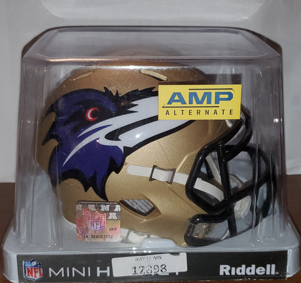 Baltimore Ravens Ray Lewis Autographed AMP Speed Mini Helmet (BAS)