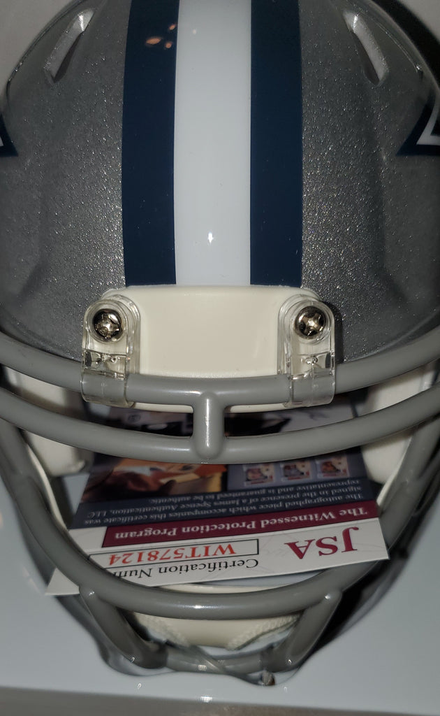 dallas cowboys football helmet signed by bob lilly Dallas Cowboys Bob Lilly Autographed Speed Mini Helmet with HOF 80 Ins – Muncy's Memorabilia