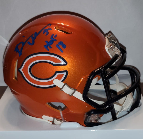 Chicago Bears Autographed Brian Urlacher Flash Speed Mini Helmet with HOF18 Inscription (BAS).