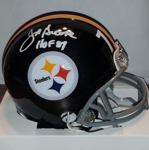 Pittsburgh Steelers Joe Greene Throwback Mini Helmet with HOF 87 Inscription (BAS)