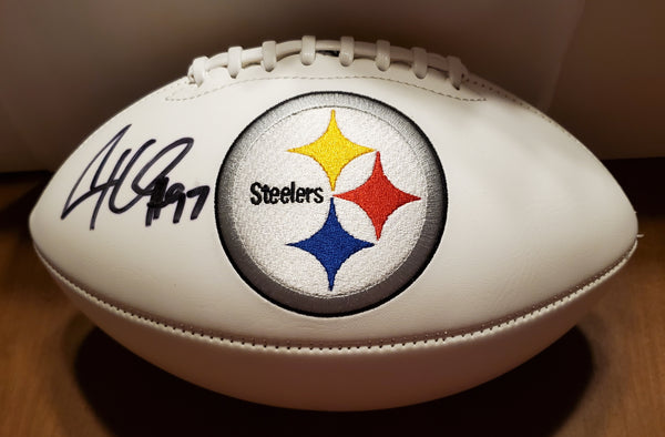 Pittsburgh Steelers Super Bowls Cameron Heyward autographed White Football (BAS)