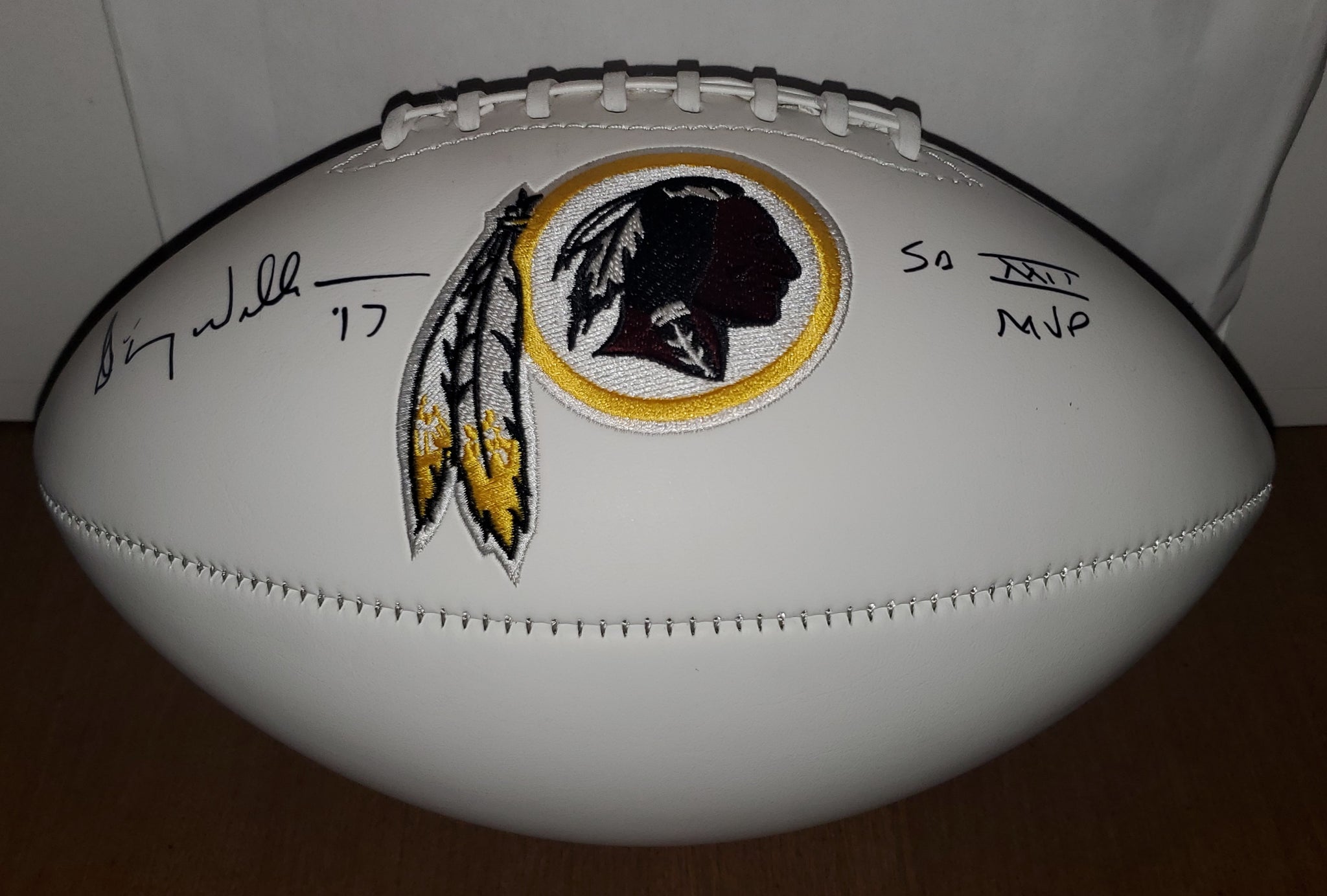 Washington Redskins Doug Williams Autographed Football with Super Bowl XXII MVP Inscription (JSA)