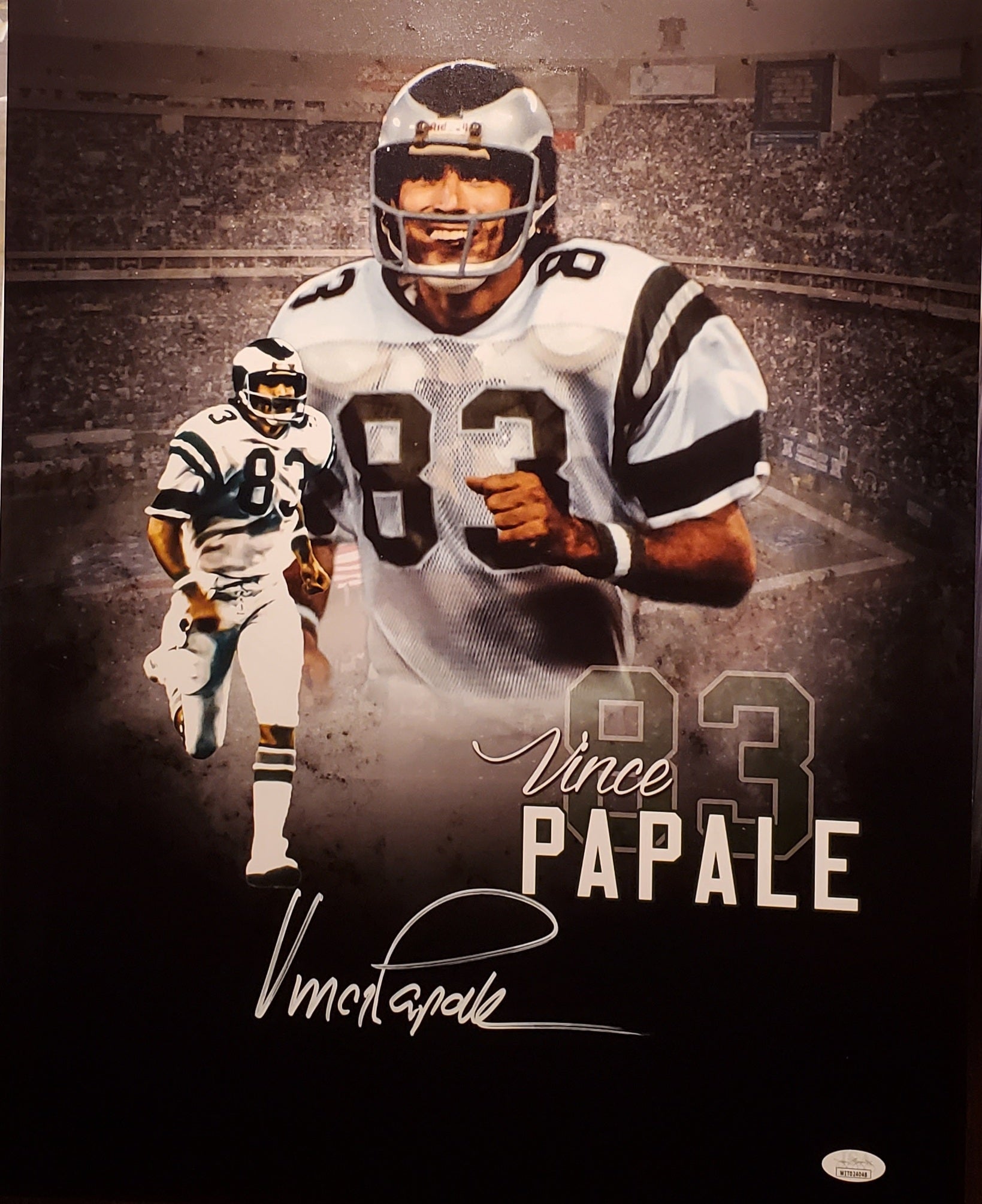 Philadelphia Eagles Vince Papale (Invincible) Autographed 16x20 Photo (JSA)