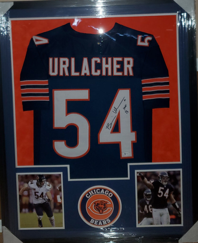 Chicago Bears Brian Urlacher Autographed Custom Framed Jersey w/ HOF  Inscription