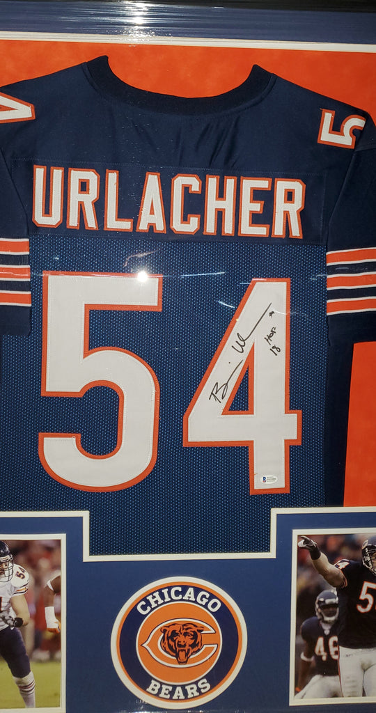 Brian Urlacher Stat Custom Jersey with HOF 18 Inscription (BAS