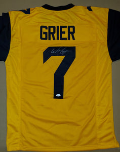 Will Grier Autographed Custom Jersey (JSA)
