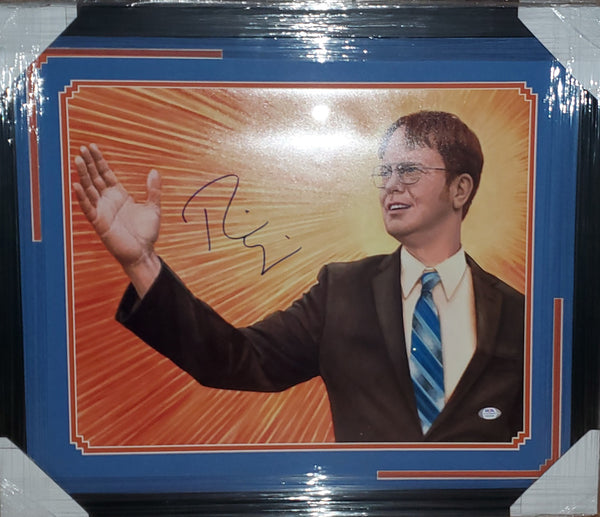 Rainn Wilson Framed Autographed 16x20 Dwight Schrute The Office Photo (PSA)