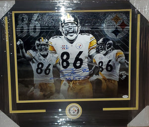 Pittsburgh Steelers Hines Ward Autographed Framed 16x20 with SB XL MVP Inscription (JSA).