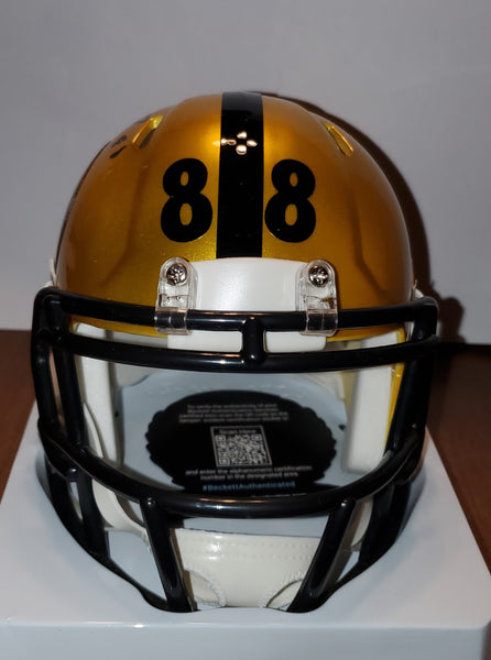 Pittsburgh Steelers Pat Freiermuth Autographed Flash Speed Mini Helmet (BAS)
