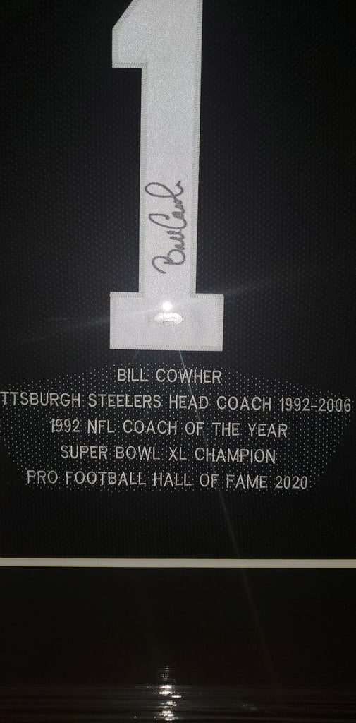 Bill Cowher Autographed Superbowl XL Pittsburgh Steelers White Mini Helmet  - JSA