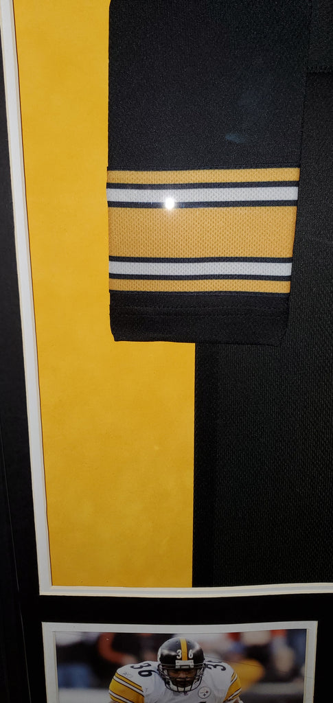 Jerome Bettis Signed 34.5x42.5 Custom Framed Jersey (Beckett COA)