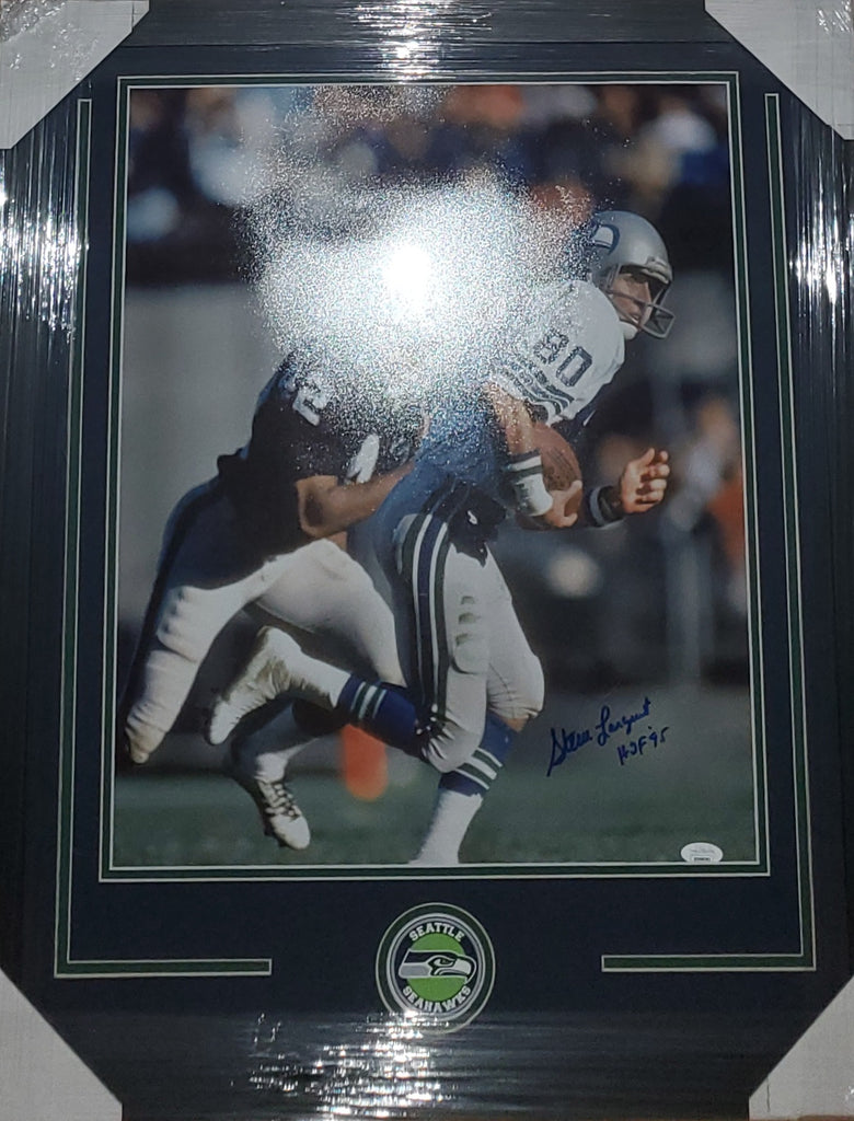 Seattle Seahawks Framed Steve Largent Autographed 16X20 with HOF