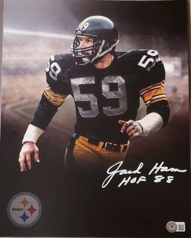 Pittsburgh Steelers Autographed Jack Ham 11x14 with HOF 88 Inscription