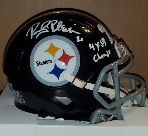 Pittsburgh Steelers Autographed Rocky Bleier Throwback Speed Mini Helmet with Inscription (BAS).