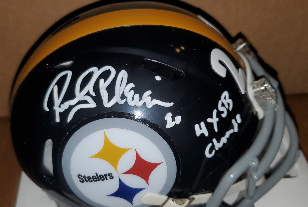 Rocky Bleier 4xSB Champ Signed Pittsburgh Steelers Riddell Flash Mini  Helmet JSA