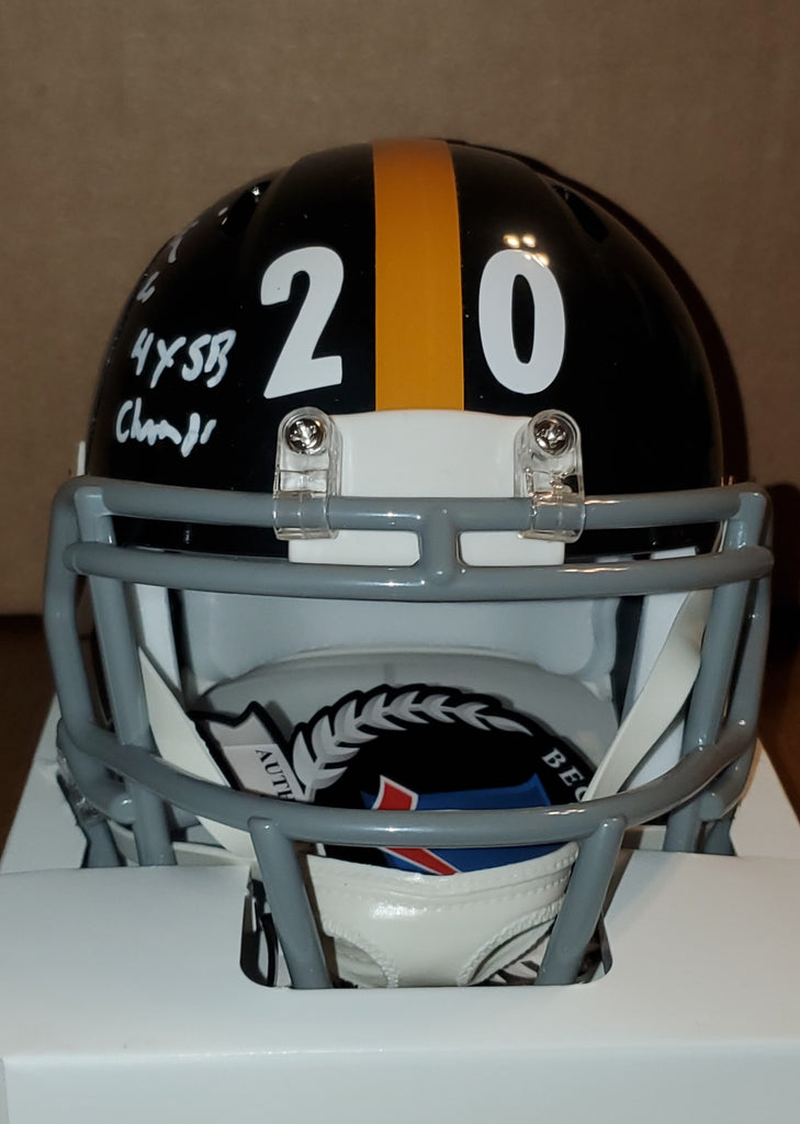 Rocky Bleier 4xSB Champ Signed Pittsburgh Steelers Riddell Flash Mini  Helmet JSA