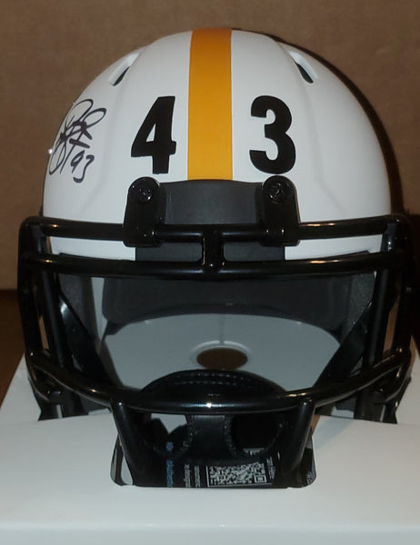 Pittsburgh Steelers Troy Polamalu Autographed Lunar Eclipse Speed Mini Helmet (BAS)