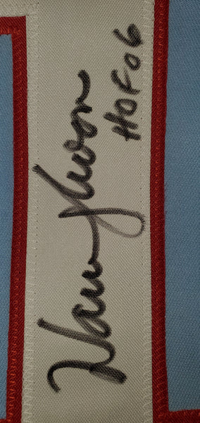 Warren Moon Autographed Custom Jersey with HOF 06 Inscription (BAS)
