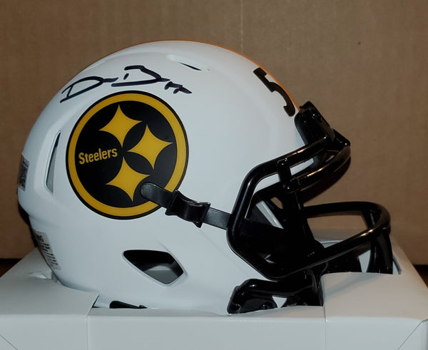 Pittsburgh Steelers Autographed Devin Bush Lunar Eclipse Speed Mini Helmet (BAS)