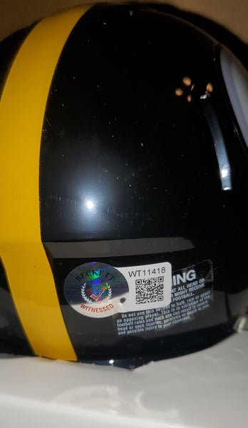 Pittsburgh Steelers Troy Polamalu Autographed Speed Mini Helmet (BAS).
