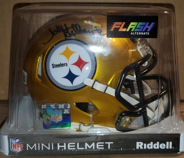 Pittsburgh Steelers Autographed John Stallworth Flash Speed Mini Helmet(BAS).