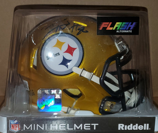 Pittsburgh Steelers T.J. Watt Autographed Flash Speed Mini Helmet (BAS)