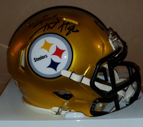 Pittsburgh Steelers T.J. Watt Autographed Flash Speed Mini Helmet (BAS)