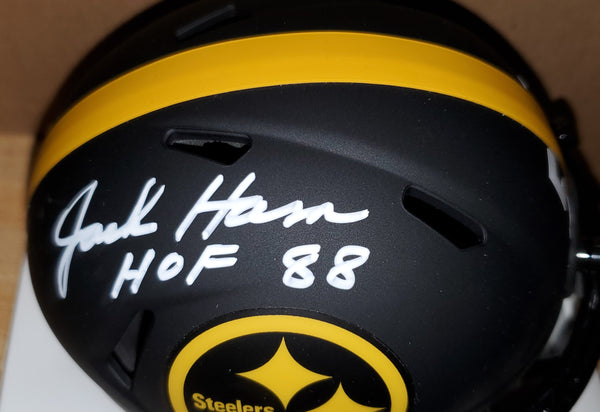 Pittsburgh Steelers Jack Ham Autographed Eclipse Speed Mini Helmet with HOF 88 Inscription (BAS)