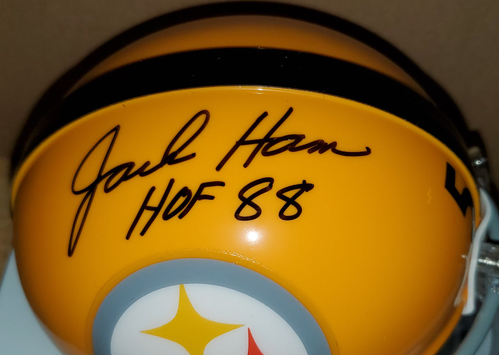 Jack Ham Signed Steelers Mini Helmet with Inscribed HOF 88