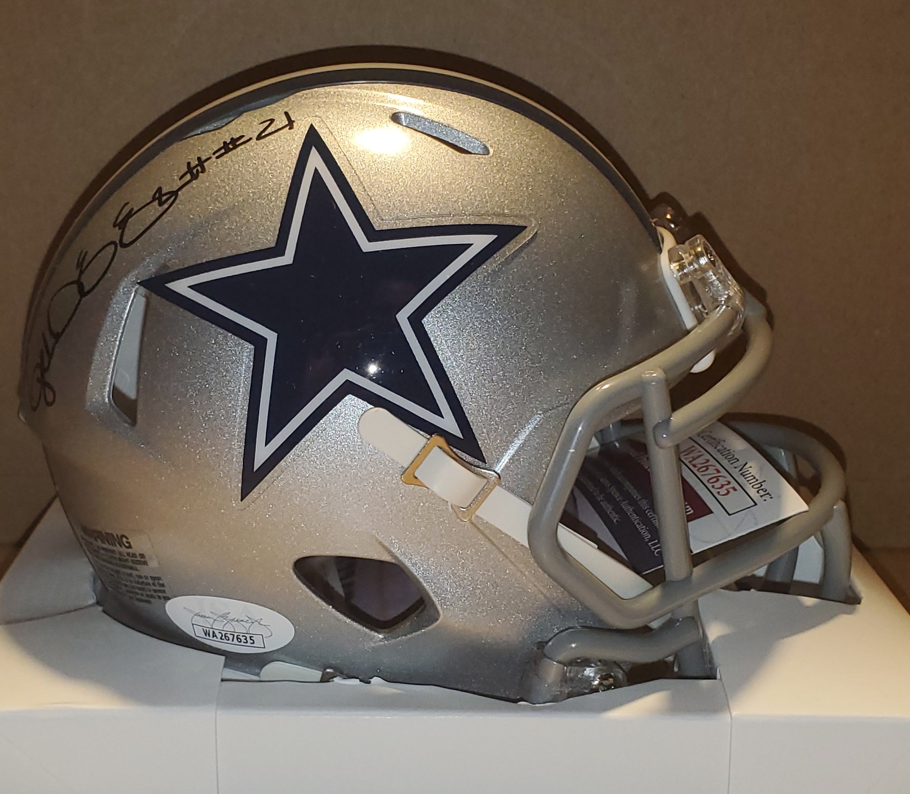 Dallas Cowboys Ezekiel Elliott Autographed Speed Mini Helmet (JSA