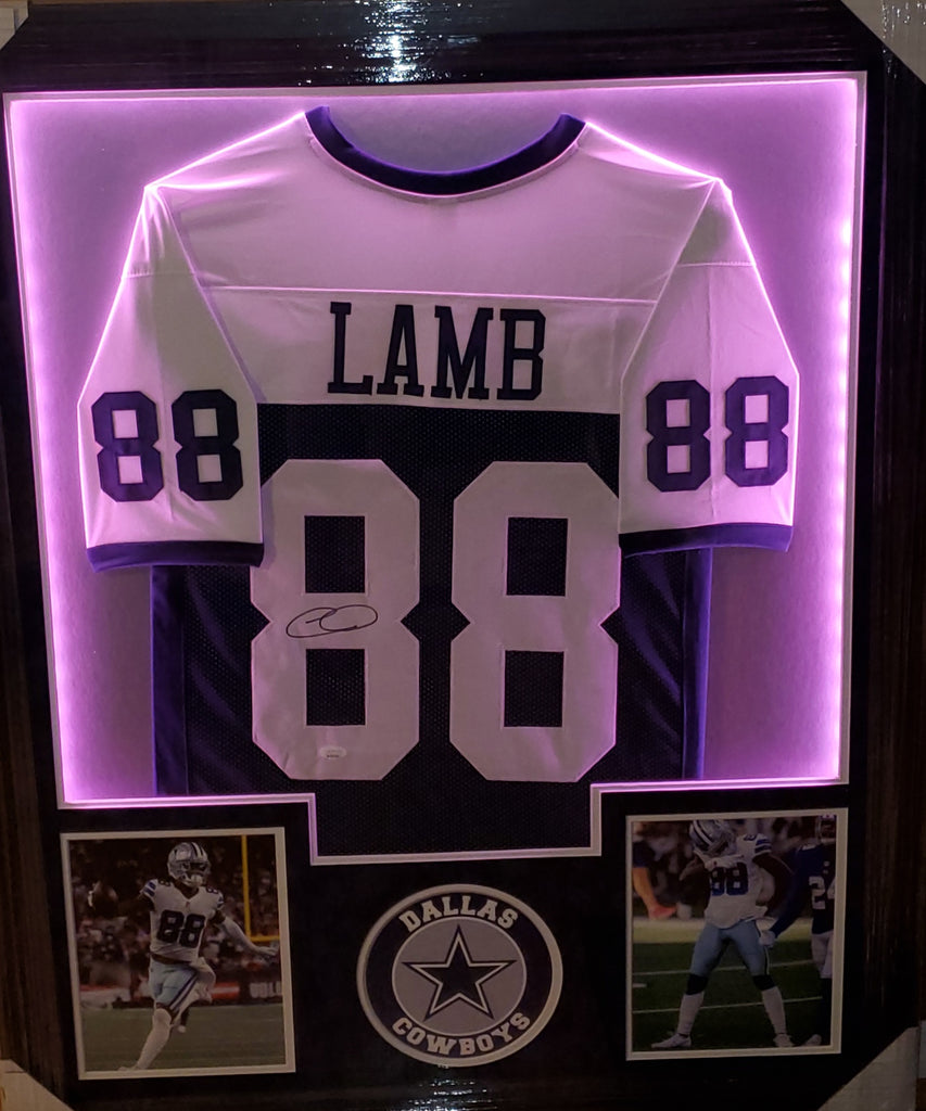 Ceedee Lamb Framed Autographed Custom Jersey with LED Lights & Suede U –  Muncy's Memorabilia