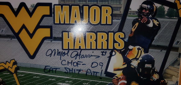 West Virginia University Major Harris and Don Nehlen Framed Autographed 16x20 Photo with Inscriptions (JSA)