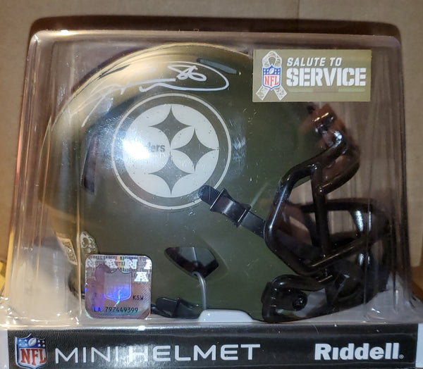 Pittsburgh Steelers Hines Ward Autographed Salute to Service Mini Helmet (TSE)