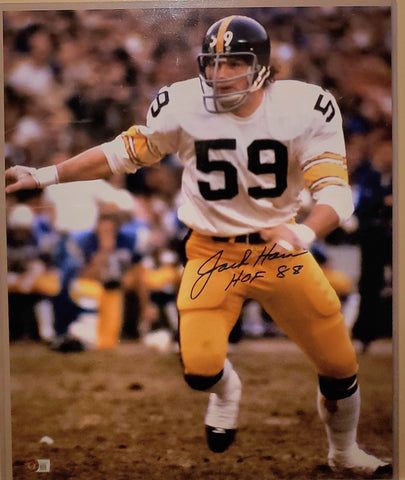 Pittsburgh Steelers Jack Ham Autographed 16x20 with HOF 88 Inscription (BAS)