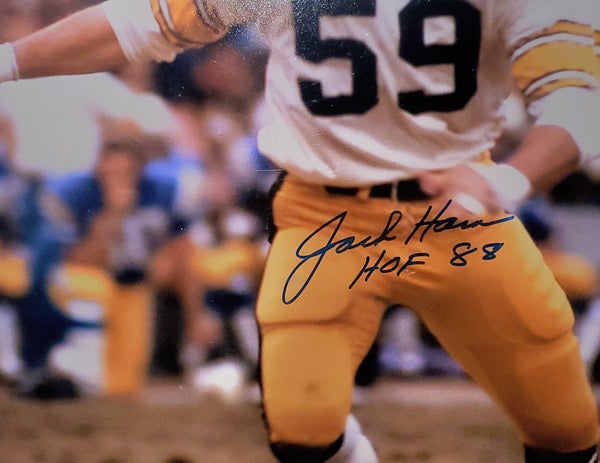 Pittsburgh Steelers Jack Ham Autographed 16x20 with HOF 88 Inscription (BAS)