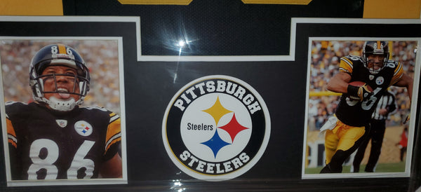 Pittsburgh Steelers Hines Ward Framed Autographed Custom Color Rush Jersey (BAS)