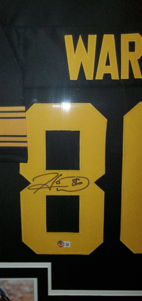 Hines Ward Framed Autographed Custom Color Rush Jersey (BAS