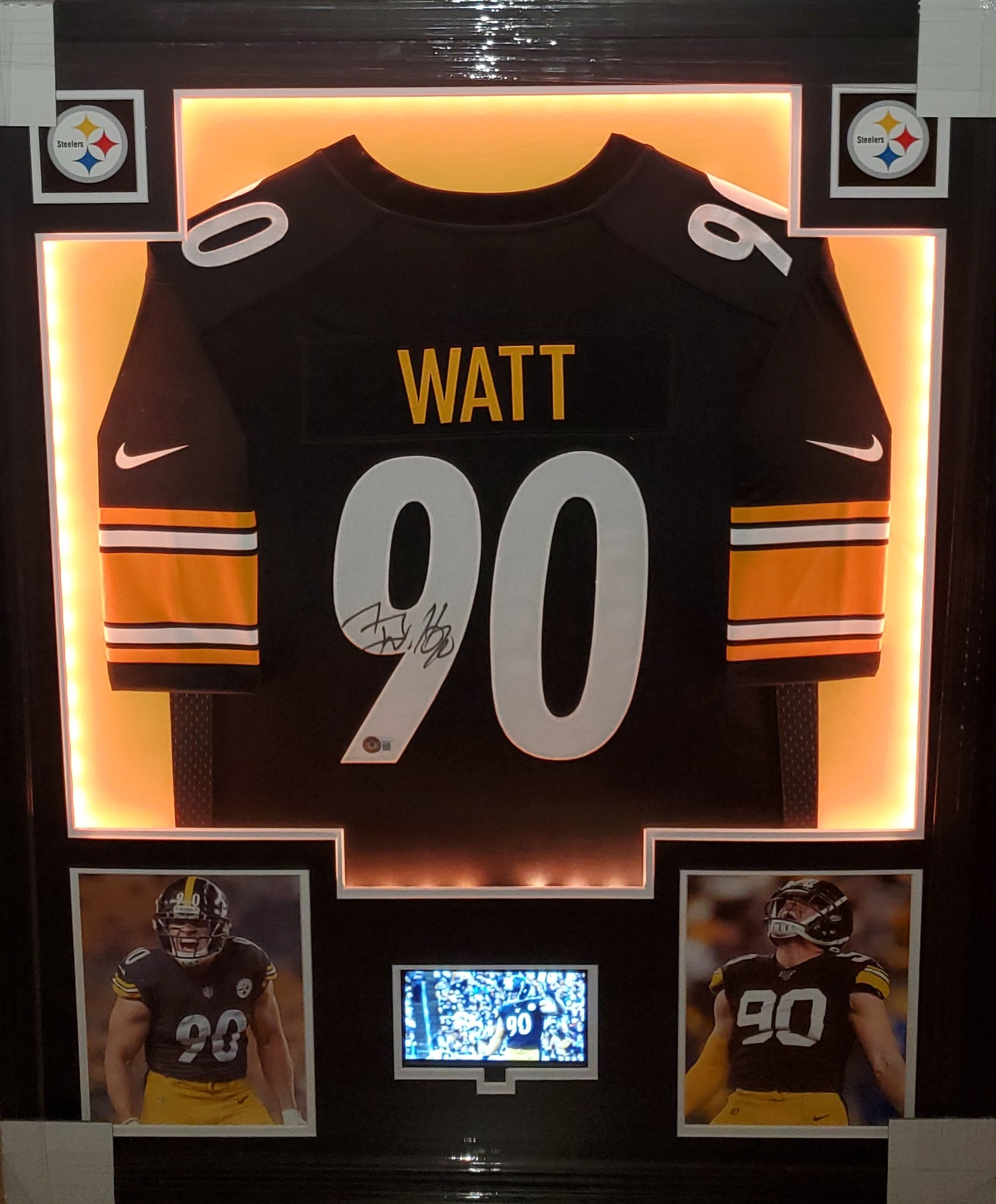 Pittsburgh Steelers Video/LED Framed Autographed T.J. Watt