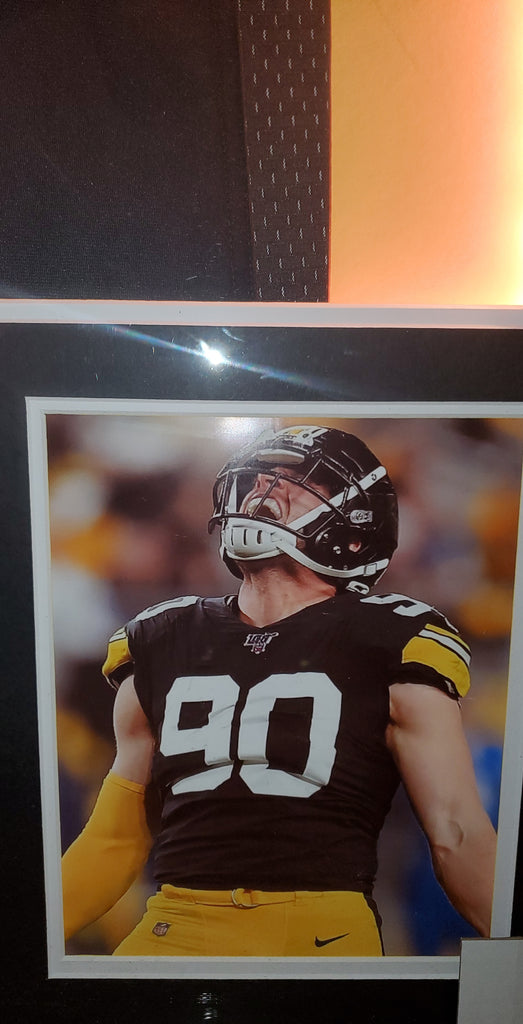 Framed T.J. Watt Pittsburgh Steelers Autographed White Color Rush Nike  Limited Jersey
