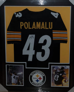 Troy Polamalu Autographed and Framed Black Steelers Jersey