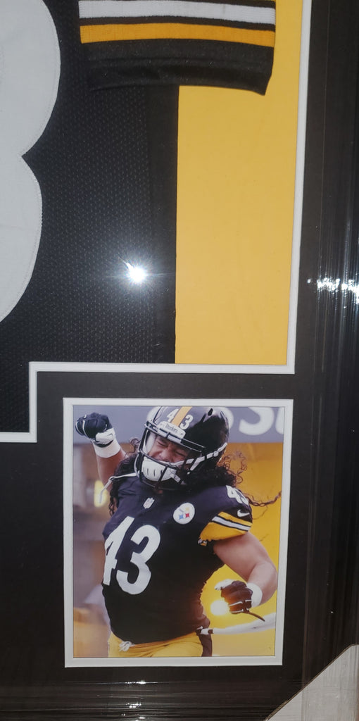 Troy Polamalu 35x43 Custom Framed Signed Steelers Jersey Display JSA..