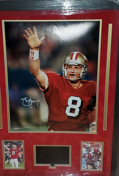 San Francisco 49ers Video Framed Steve Young Autographed 16x20 with suede (Radtke)