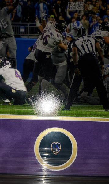 Baltimore Ravens Framed Justin Tucker Autographed 16x20 with FG Record Inscription & Purple Suede (JSA)