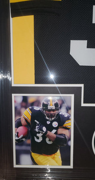 Pittsburgh Steelers Jerome Bettis Framed Autographed Custom Jersey (BAS)
