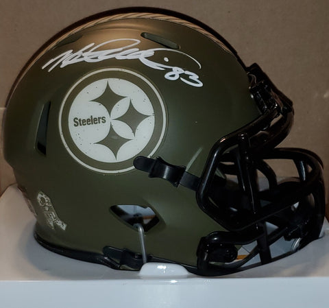 Pittsburgh Steelers Heath Miller Autographed Salute to Service Speed Mini Helmet (TSE)