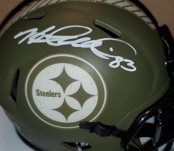 Pittsburgh Steelers Heath Miller Autographed Salute to Service Speed Mini Helmet (TSE)